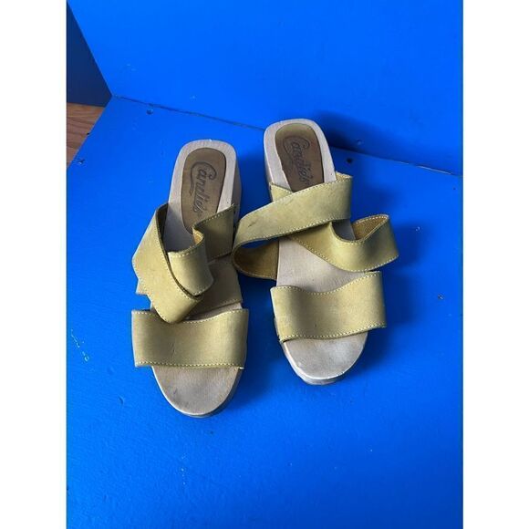 Vintage Candies Women’s Platform Sandal Size 10 Yellow Chunky Heel - Picture 4 of 6